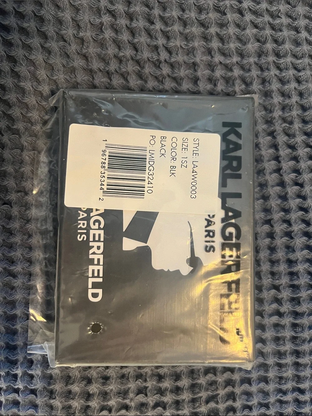 Brand New Karl Lagerfeld Black Logo Card Holder with Silhouette Print